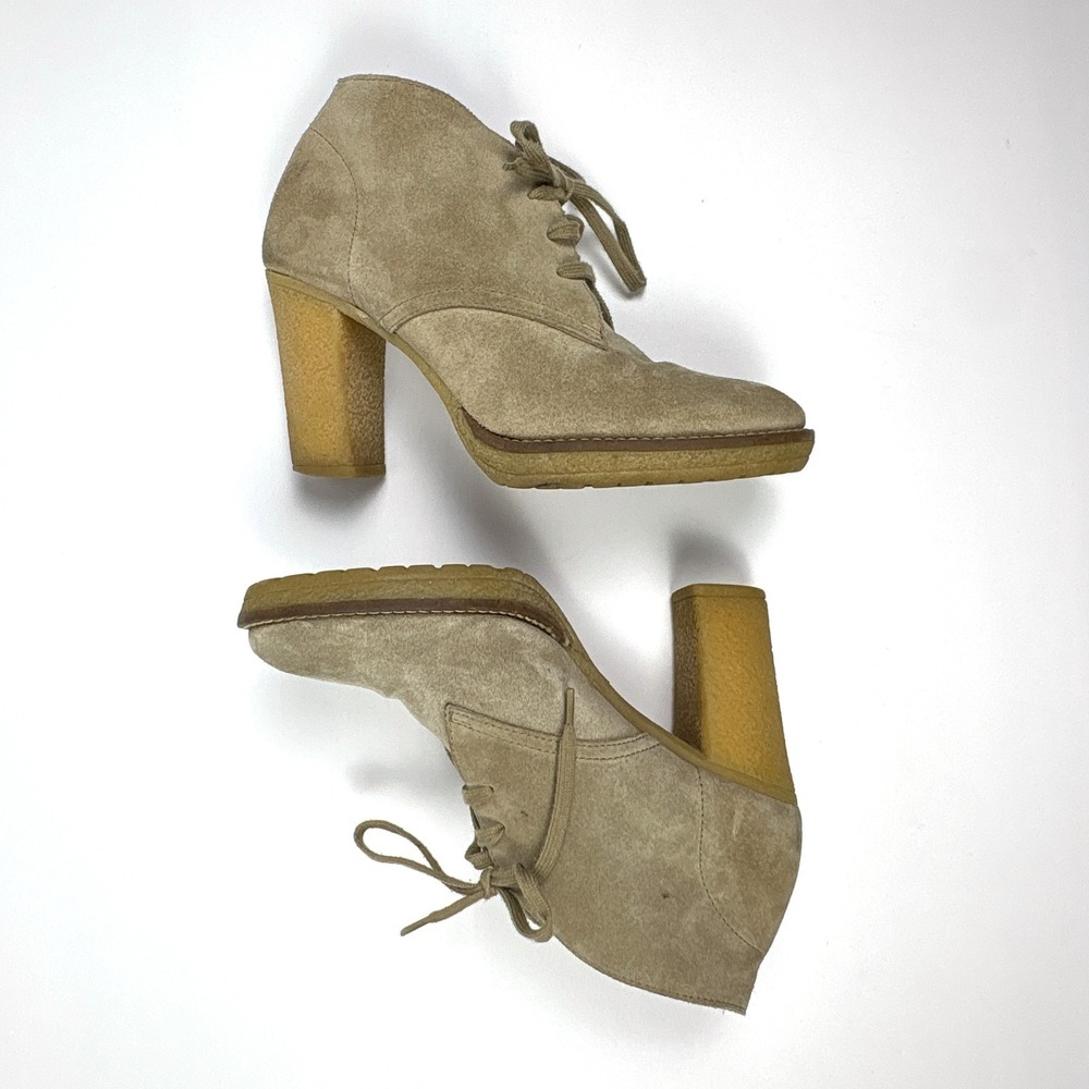 J Crew MacAlister Suede Bootie Womens Sz 7 Tan Beige Block Heel Chukka Desert